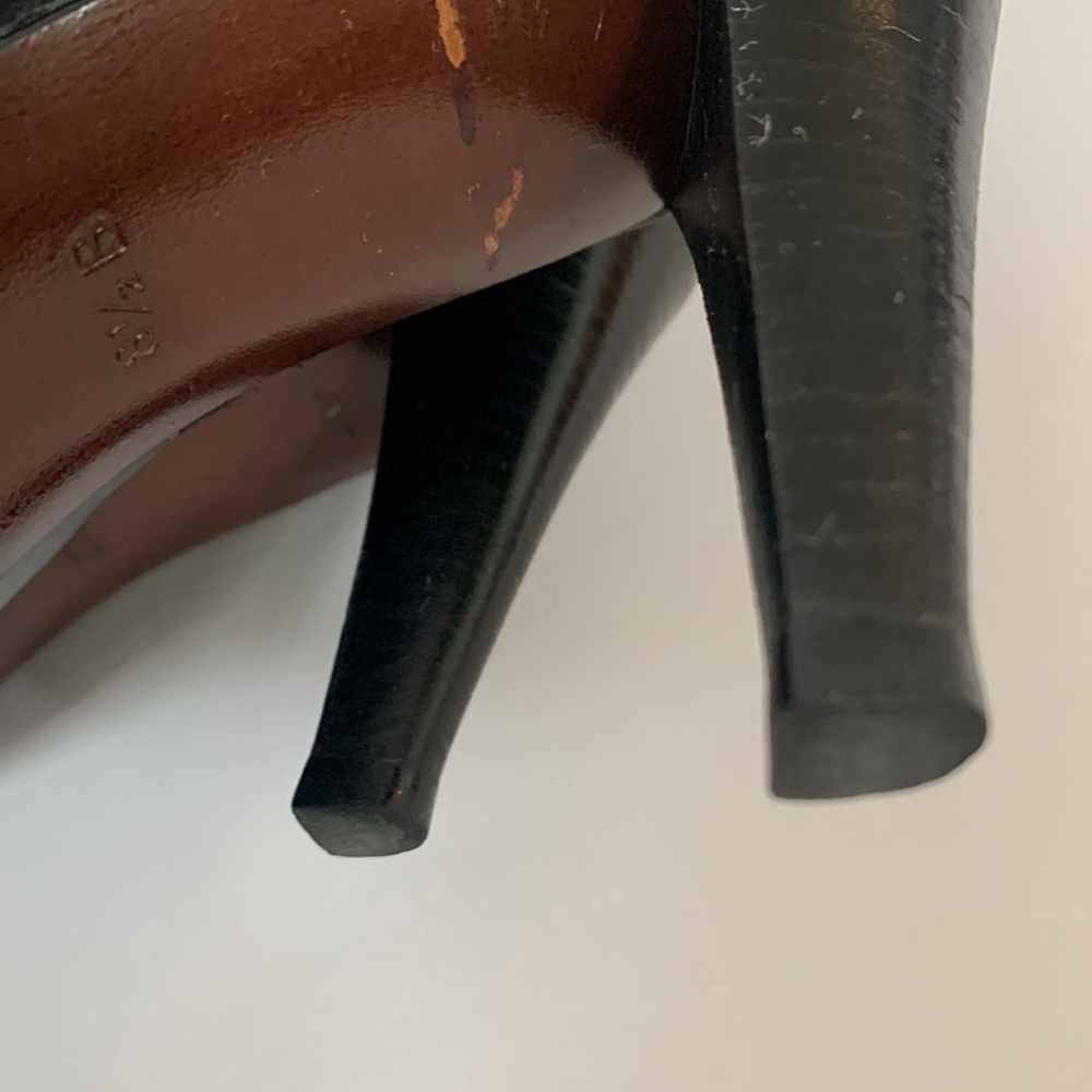 Cole Haan Boots black leather stiletto heel ankle booties boots Nike Air 8.5 - Picture 8 of 14